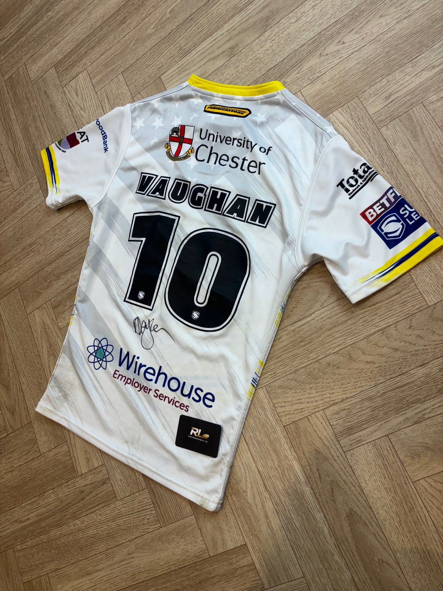 Warrington wolves 2025 Vegas match worn Jersey - Paul Vaughan