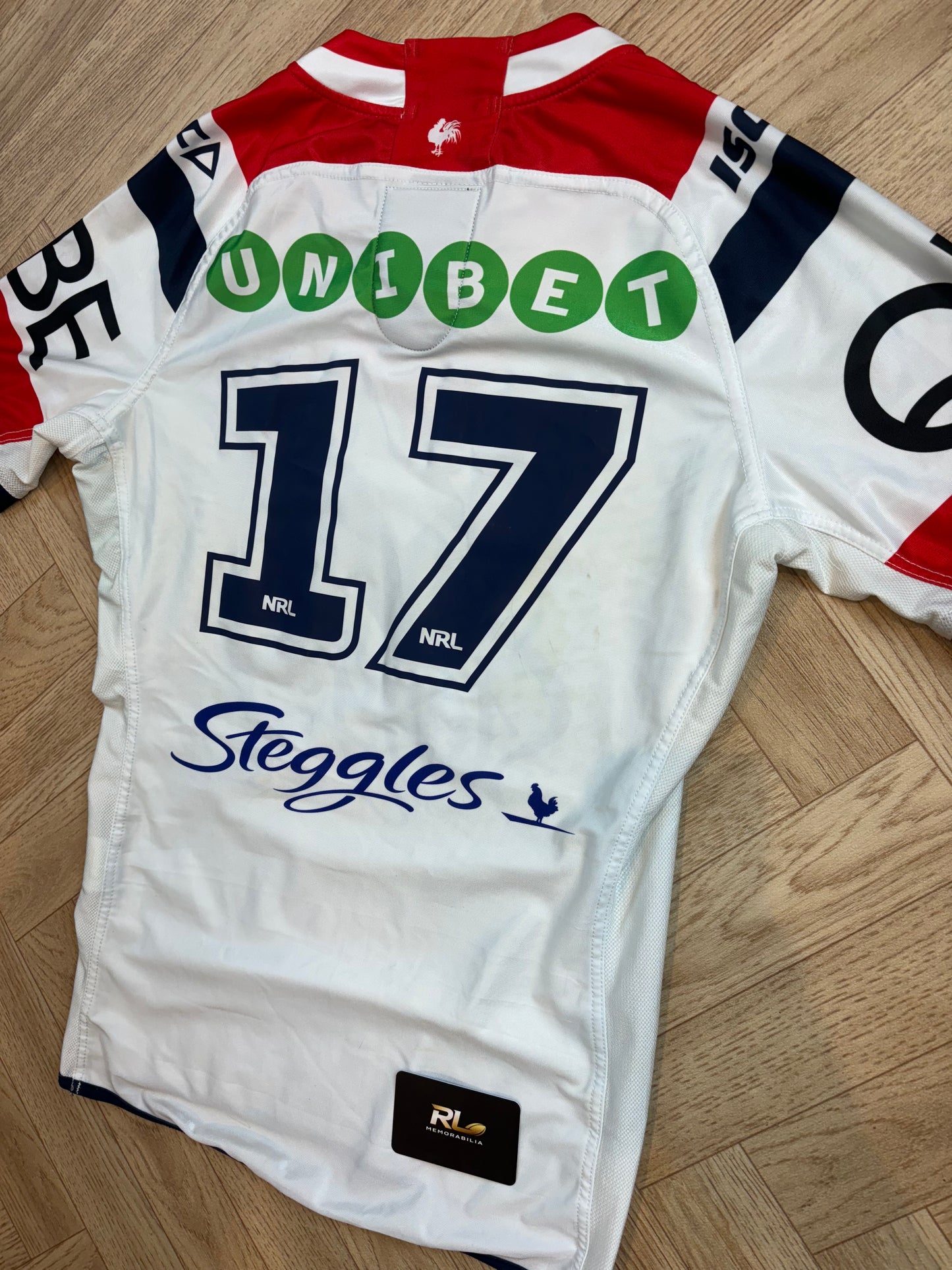 2017 Sydney Roosters Match Worn Away Jersey