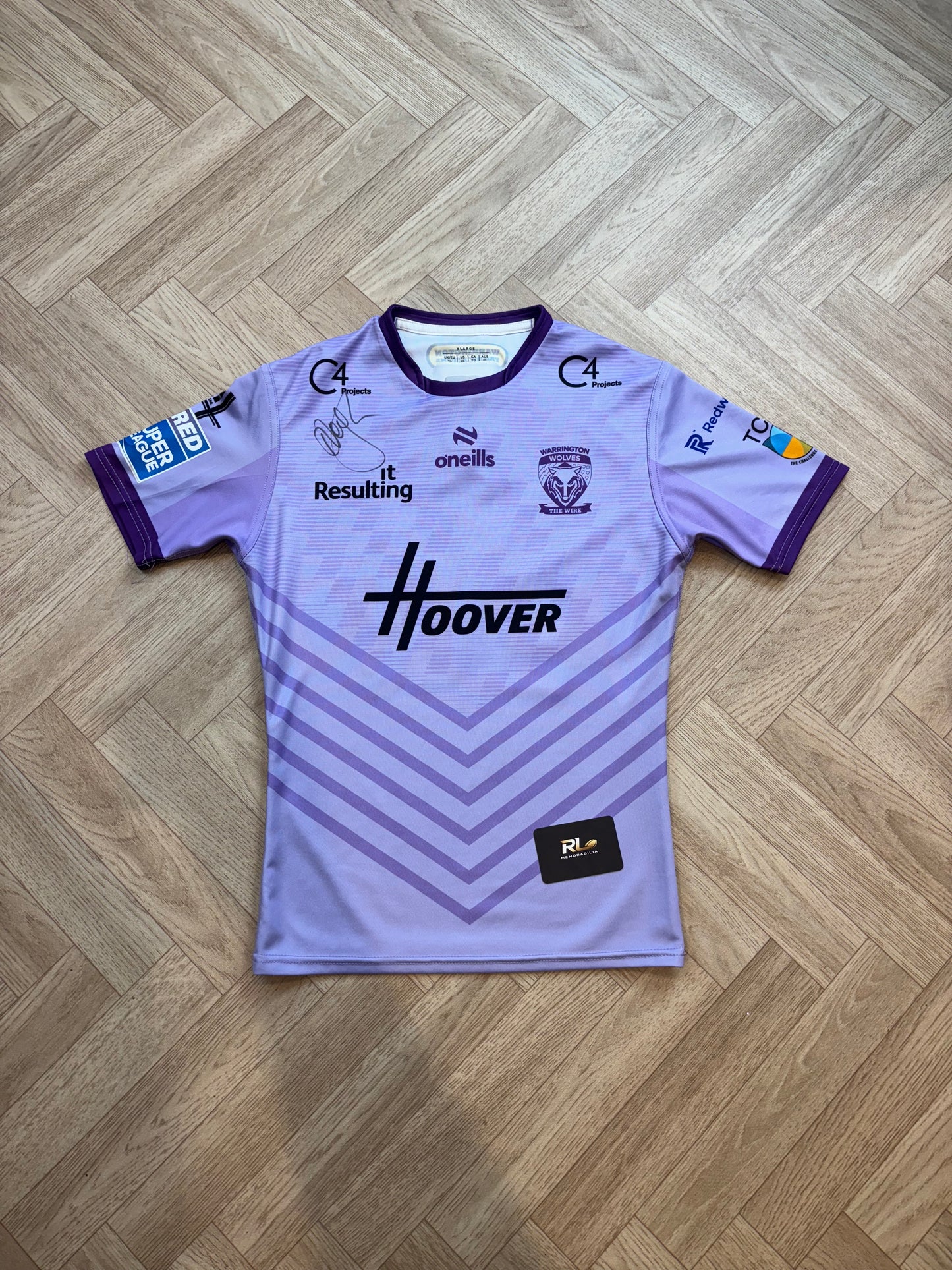 Warrington Wolves 2025 Match Worn Away Jersey - Paul Vaughan