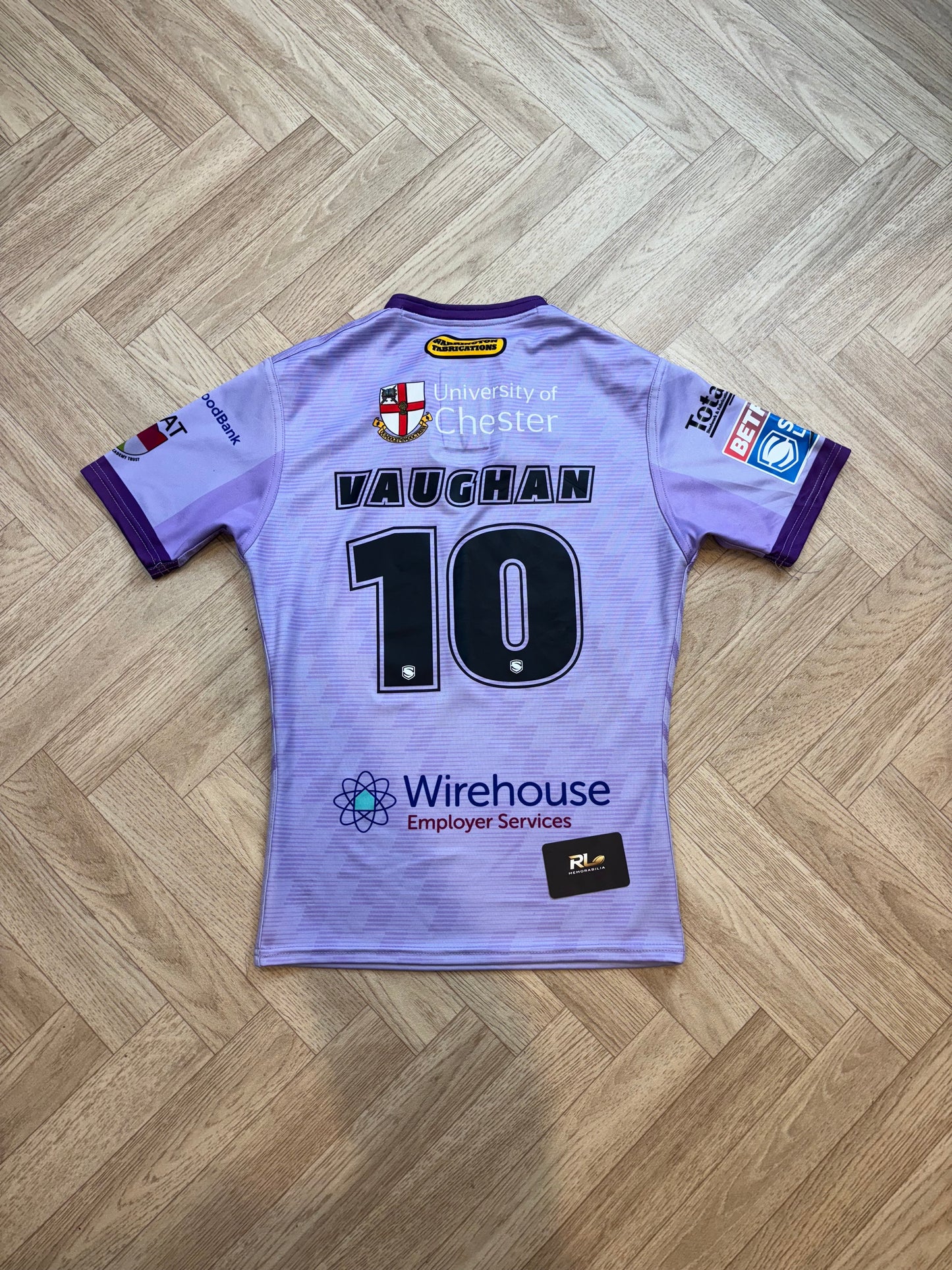Warrington Wolves 2025 Match Worn Away Jersey - Paul Vaughan