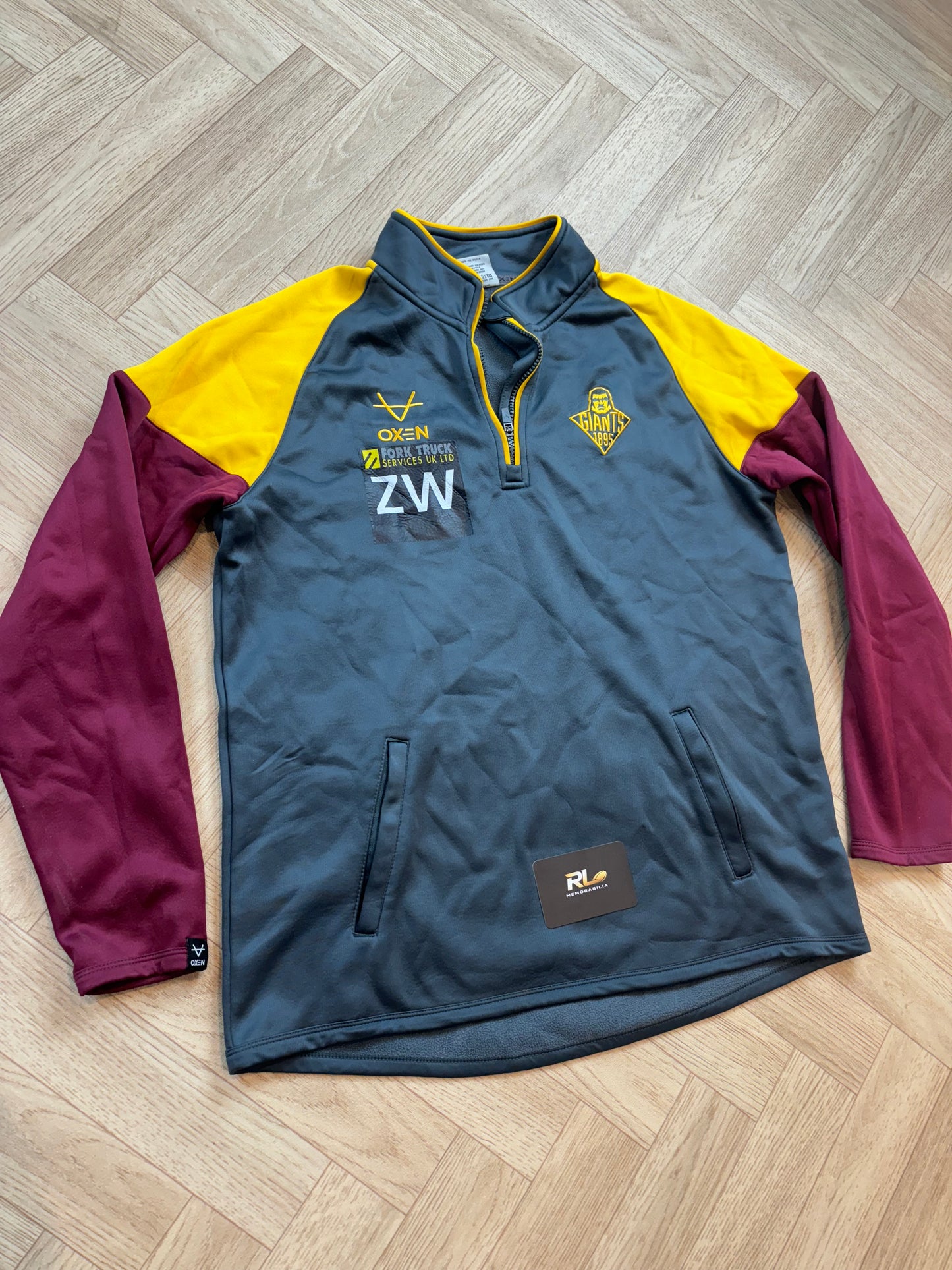 2025 Huddersfield giants player 1/4 zip - Zac Woolford