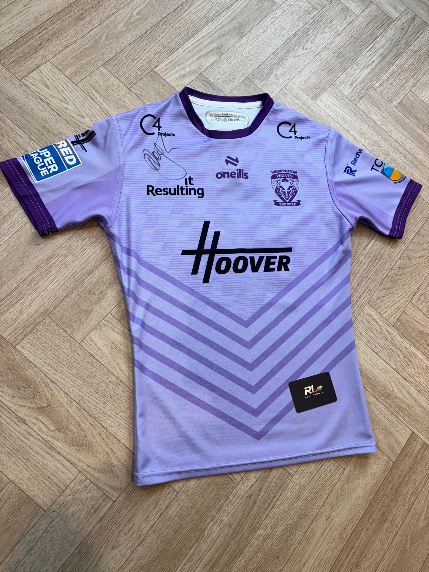 Warrington Wolves 2025 Match Worn Away Jersey - Paul Vaughan