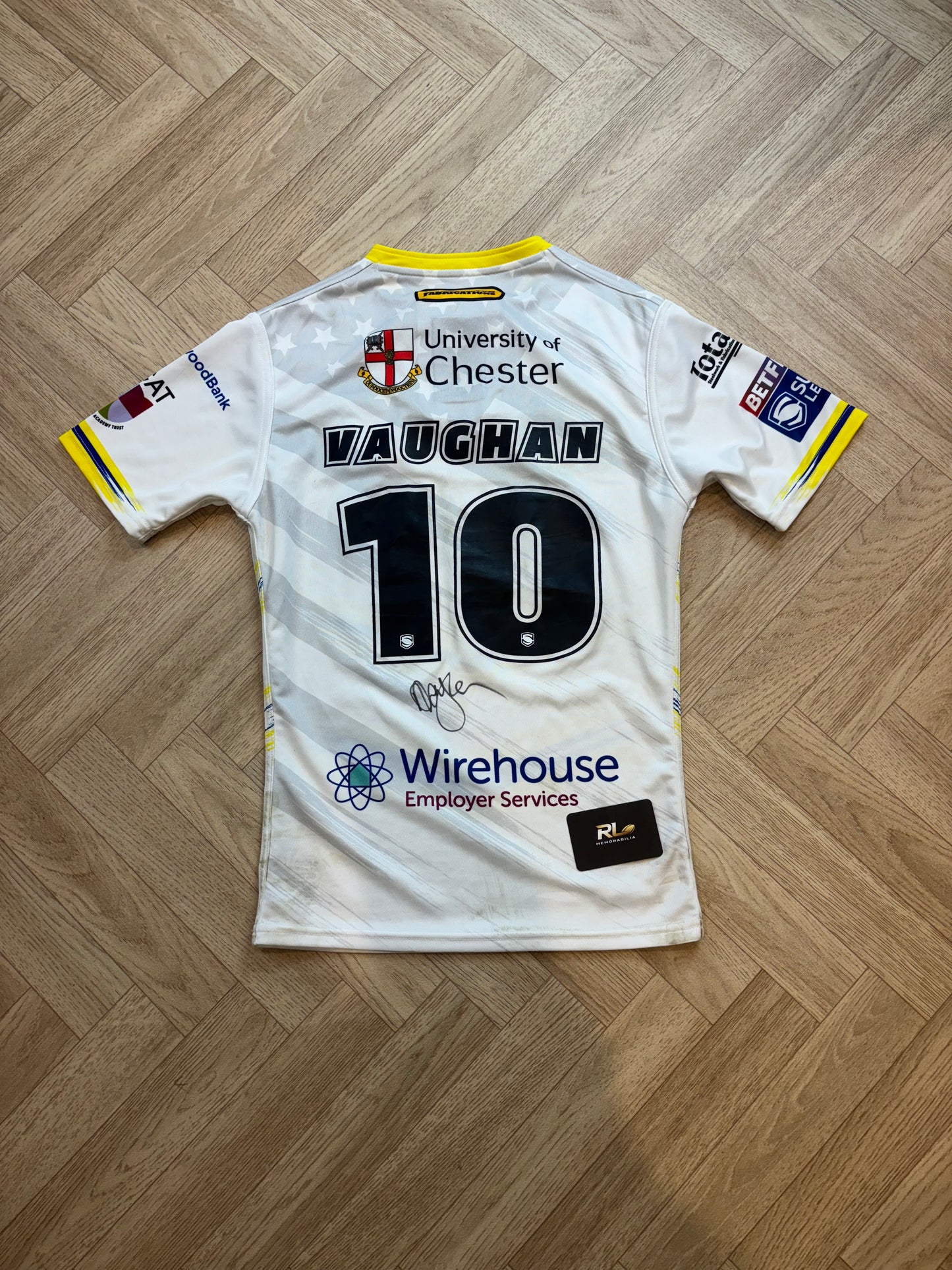 Warrington wolves 2025 Vegas match worn Jersey - Paul Vaughan