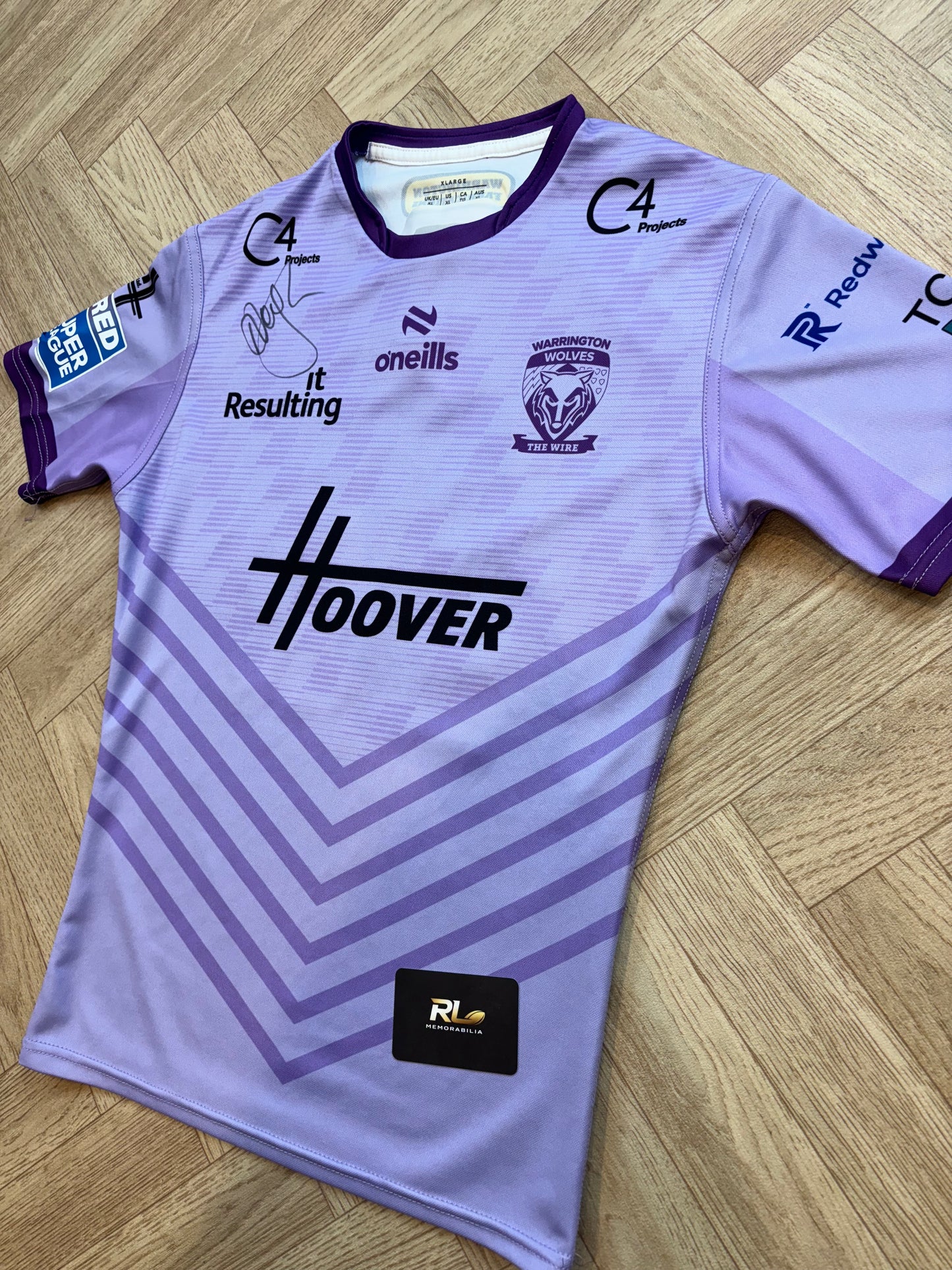 Warrington Wolves 2025 Match Worn Away Jersey - Paul Vaughan