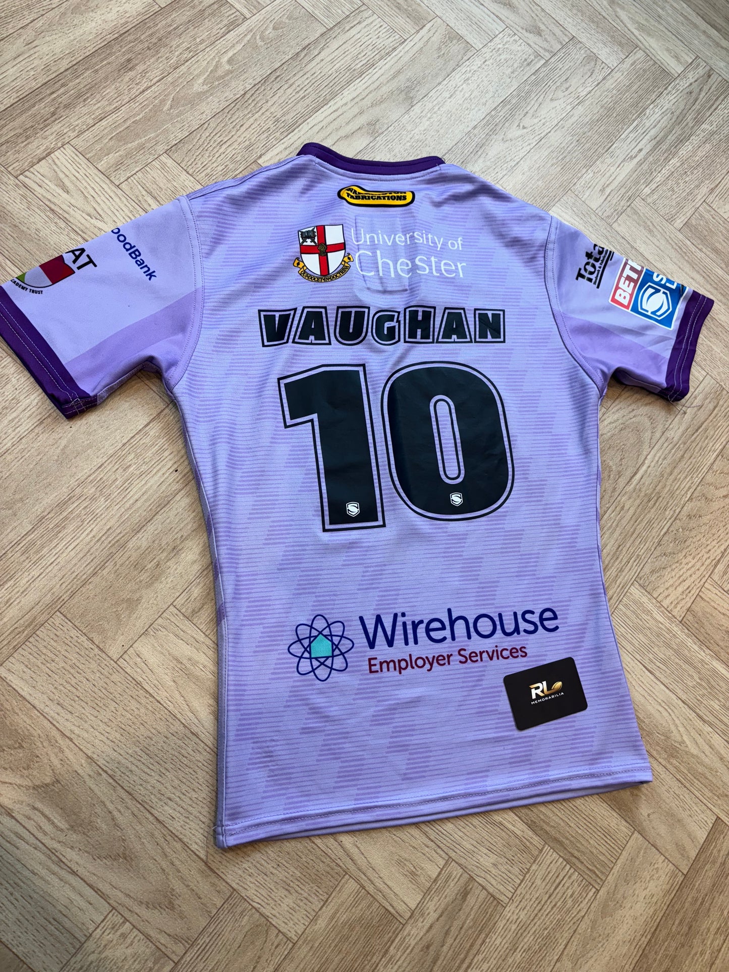 Warrington Wolves 2025 Match Worn Away Jersey - Paul Vaughan